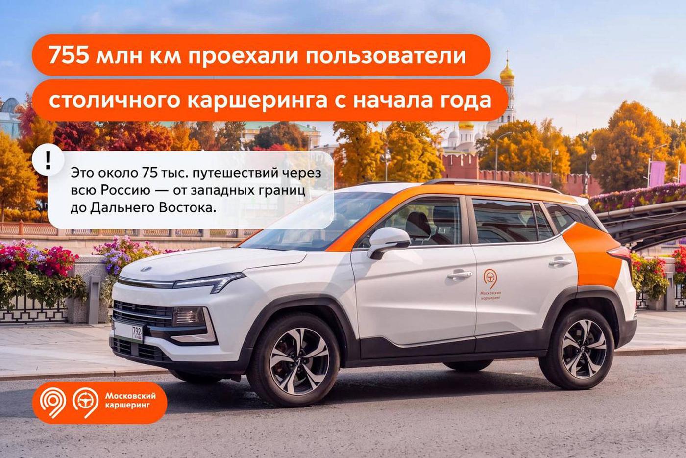 Стало известно, сколько поездок на каршеринге совершили москвичи с начала года